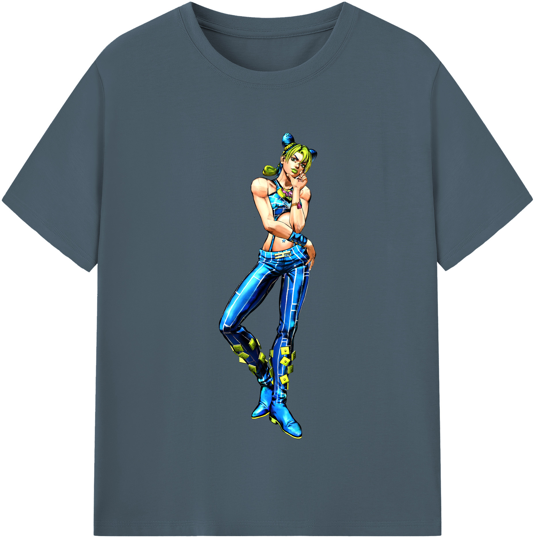 （画像用） "ジョジョの奇妙な冒険 くうじょう ジョリーン JoJo's Bizarre Adventure Jolyne Cujoh " 綿100％半袖Tシャツ（フロントプリント）